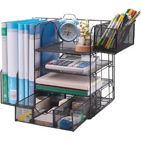 TSJ OFFICE Desk Organizer, Pen Organizer for Desk, DIY Office & Home Desk Organizer with Pen Holder, Phone Holder, Sticky Notes and Storage