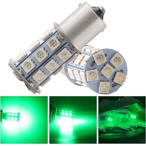 QasimLed Amber 27 SMD 5050 LED Lights 1156 Low Power Back Up Reverse Lights Replacement P21W 1156A 199 LED Bulbs For Tail Brake Turn Signal Lights Boat Camper RV Light 2Pcs