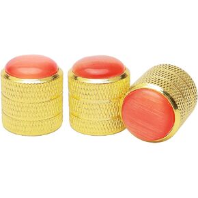 3PCS Gold Metal Guitar Speed Control Knobs Volume Tone Control Knobs with Red Dome for 6mm Shaft Pots