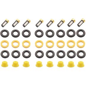 (8Set) Fuel Injector Seal Kits Include O-rings, Pintle Caps, Spacers and Filter Baskets Universal Repair Set Replaces For Ford Mercury Lincoln Jeep V8 5.4L 4.6L (0280150943 0280150558)