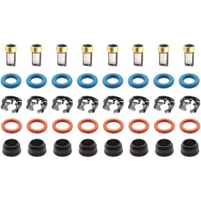 8Set Fuel Injector Repair Seal Kit for For 99-07 GM Chevy Silverado 1500 GMC Sierra FJ887 4.8/5.3/6.0L 17113553 25317628 12580681