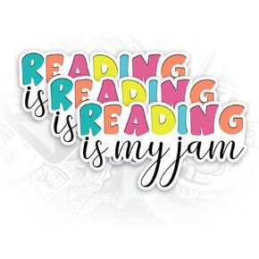 Reading is My jam Sticker Kindle Stickers Book Stickers Aesthetic, Meme Cute Vinyl Stickers for Phone Laptop Computer Accessories Water Bottle Journal BookTok Funny Car Decals Waterproof 3p, 2.5’’