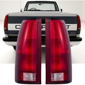 1988-1999 Fullsize C/K Silverado Tahoe Sierra Suburban OE Rear Brake Lamp Replacement Halogen Pickup Truck Tail Lights Pair