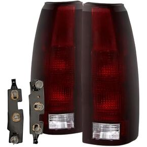 مصابيح أضواء خلفية WESIGAO لـ 1988-1998 Chevy/GMC C/K 1500 2500 3500 Silverado Yukon Suburban Tahoe 1999-2000 CADILLAC ESCALADE 1992-1994 CHEVROLET BLAZER (أحمر بدون مصابيح)