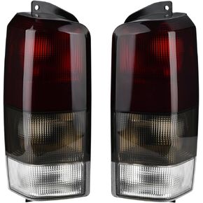 Fits for Rear Brake Tail Light Lens and Housing Assembly Red/Black Smoke Replacement for Jeep 1997-2001 Cherokee [ CH2800128 4897399AA ] Right and left