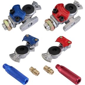 Aluminum Emergency Gladhand Valve Universal Glad Hands and Air Hose Brake Coupling Service Handshake Anodized Aluminum Glad Handle for Truck Semi Trailer RVs Big Bubba All Aluminum Drop Deck
