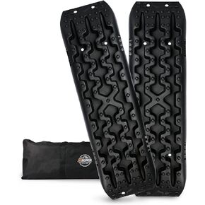 ZESUPER Recovery Traction Tracks for Sand Snow Mud, Recovery Traction Boards with high Toughness, Recovery Traction Mats for 4WD Black