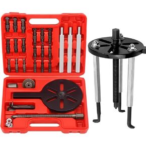 Three-jaw Bearing Removal Puller Tool 3 Jaw Bearing Disassembly Puller Inner Hole Puller Removal Tool Kit for Bearing Removal with Plastic Box