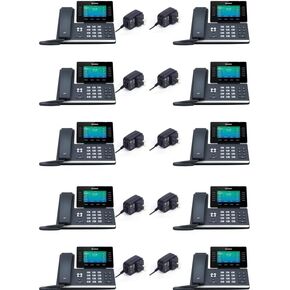 هاتف Yealink T54W IP [10 عبوات] - محولات الطاقة متضمنة