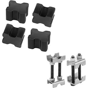 2pcs 2-Way Adjustable Lift Or Lower Spring Spacer Coil Spring Compressor with 4 Rubber Front Coil Spring Booster Kit for Car Truck