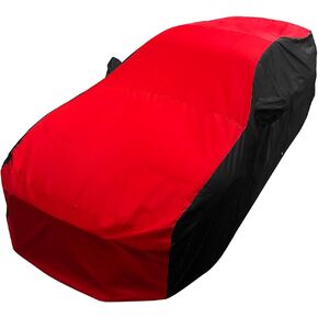Mustang Indoor/Outdoor Car Cover - Ultraguard Plus 300 Denier Water Resistant UV Protection Full Exterior Cover for 2005-2024 Ford Mustang V6/Ecoboost/GT/Bullitt/Shelby GT350 (Gray/Black)