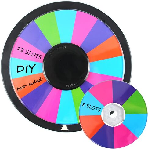 10 Inch Table Spinning Wheel,Double-Sided Prize Wheel 16/8 Slot Editable Color Spinning Wheel for Fortune Spinning Game,Party,Carnival,Home Education,Trade Show in Kuwait
