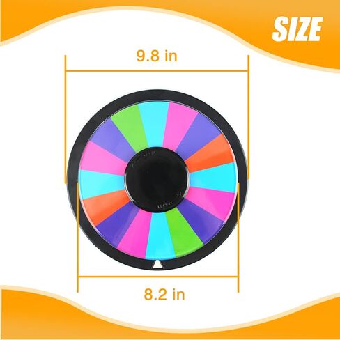 10 Inch Table Spinning Wheel,Double-Sided Prize Wheel 16/8 Slot Editable Color Spinning Wheel for Fortune Spinning Game,Party,Carnival,Home Education,Trade Show in Kuwait