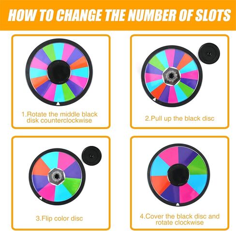 10 Inch Table Spinning Wheel,Double-Sided Prize Wheel 16/8 Slot Editable Color Spinning Wheel for Fortune Spinning Game,Party,Carnival,Home Education,Trade Show in Kuwait