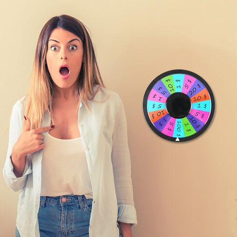 10 Inch Table Spinning Wheel,Double-Sided Prize Wheel 16/8 Slot Editable Color Spinning Wheel for Fortune Spinning Game,Party,Carnival,Home Education,Trade Show in Kuwait