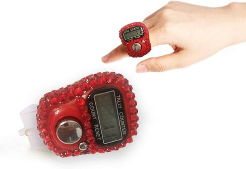 6 قطع من عدادات الأصابع - 5 عدادات أصابع إلكترونية رقمية LED، عداد عداد ميكانيكي يدوي لتتبع عدد اللفة مع تصميم لامع - ستة ألوان in Kuwait