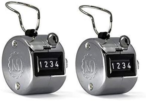MARATHON CO200001CH Handheld Chrome Tally Counter with Finger Ring for Sports, Warehouse, Laboratories, Factories and Offices. Guaranteed for 100,000 Clicks in Saudi Arabia