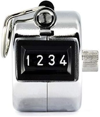 MARATHON CO200001CH Handheld Chrome Tally Counter with Finger Ring for Sports, Warehouse, Laboratories, Factories and Offices. Guaranteed for 100,000 Clicks in Saudi Arabia