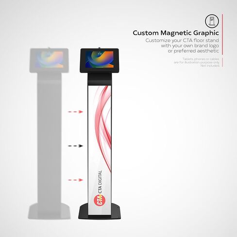 حامل أرضي Premium Kiosk - كشك حامل أرضي بقفل CTA - IPad الجيل العاشر 10.9 بوصة - IPad 7/8/9 Gen 10.2 بوصة - IPad Pro 11 بوصة - IPad 5/6 Gen - Surface Go - Galaxy Tab S5E والمزيد - أسود (باد-باراف) in Saudi Arabia