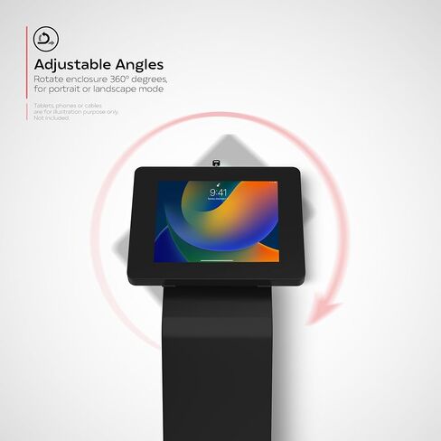 حامل أرضي Premium Kiosk - كشك حامل أرضي بقفل CTA - IPad الجيل العاشر 10.9 بوصة - IPad 7/8/9 Gen 10.2 بوصة - IPad Pro 11 بوصة - IPad 5/6 Gen - Surface Go - Galaxy Tab S5E والمزيد - أسود (باد-باراف) in Saudi Arabia
