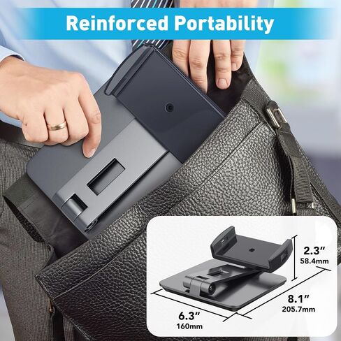 حامل iPad اللوحي من الألومنيوم من شركة OverTEK Business Kiosk، حامل كمبيوتر لوحي وهواتف دوارة 360 درجة لأي جهاز لوحي/هواتف محمولة/شاشة عرض مقاس 4 بوصات - 15.6 بوصة، قوي لمكتب نقاط البيع في المتجر (رمادي) in Kuwait