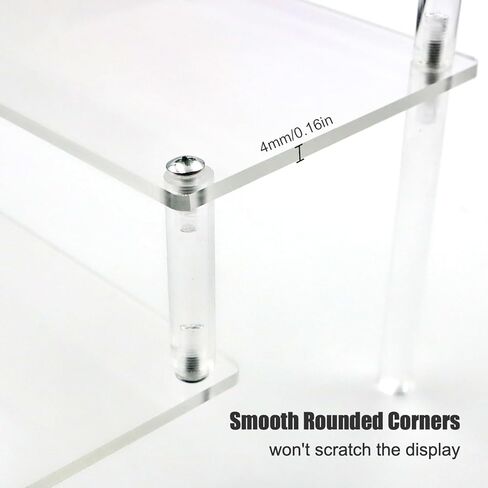 حامل أكريليك، حامل عرض أكريليك شفاف بأربعة طبقات، رف حامل عرض لمنظم مجموعات الأشكال والديكور، حامل حامل كب كيك الحلوى، رف أدوات التجميل - 11.6 × 3.8 بوصة in Kuwait