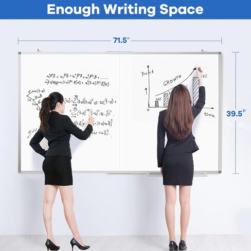 White Board Dry Erase 72x40, Large Magnetic Whiteboard Maxtek Dry Erase Boards for Wall, Aluminum Presentation Wall-Mounted Marker Board with a Long Pen Tray for School, Classroom, Office & Home in Kuwait