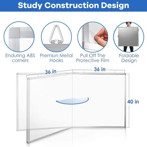 White Board Dry Erase 72x40, Large Magnetic Whiteboard Maxtek Dry Erase Boards for Wall, Aluminum Presentation Wall-Mounted Marker Board with a Long Pen Tray for School, Classroom, Office & Home in Kuwait