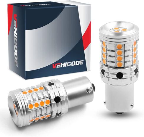 VEHICODE 7507 PY21W LED لمبة العنبر CANBus خالية من الأخطاء ولا يوجد فلاش فرط 12496 BAU15S ضوء إشارة الانعطاف مع مقاوم مدمج بديل فائق السطوع لسيارة الدراجات النارية (عبوتان) in Kuwait