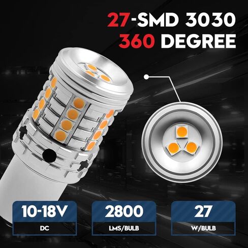 VEHICODE 7507 PY21W LED لمبة العنبر CANBus خالية من الأخطاء ولا يوجد فلاش فرط 12496 BAU15S ضوء إشارة الانعطاف مع مقاوم مدمج بديل فائق السطوع لسيارة الدراجات النارية (عبوتان) in Kuwait