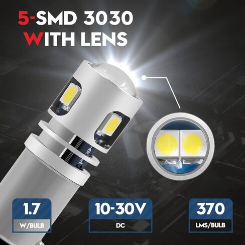 VEHICODE H21W 64136 BAY9S LED لمبة بيضاء 12 فولت-24 فولت مصباح 12356 64138 الذيل عكس النسخ الاحتياطي بدوره مصباح إشارة لسيارات BMW (2 حزمة) in Kuwait