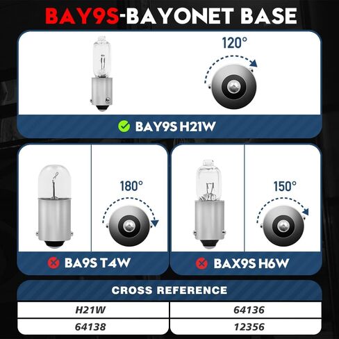 VEHICODE H21W 64136 BAY9S LED لمبة بيضاء 12 فولت-24 فولت مصباح 12356 64138 الذيل عكس النسخ الاحتياطي بدوره مصباح إشارة لسيارات BMW (2 حزمة) in Kuwait