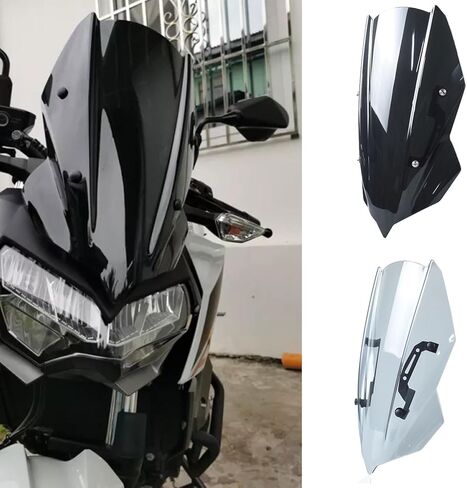 واقي هواء للزجاج الأمامي لسباق الدراجات النارية مناسب لملحقات Ka-wa-sa-ki Z400 Z250 Z 400 Z 250 2019 2020 2021 2022 2023 (دخان أسود) in Kuwait