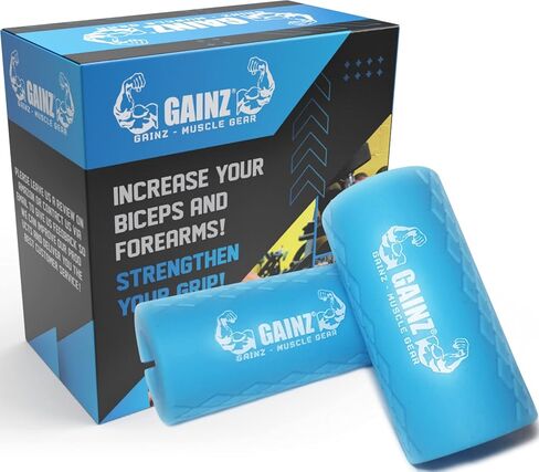Gainz - Thick Grips Dumbell/Barbell Weight Lifting Adapters for Fat Bar - Grow Bigger Biceps - Training, Bodybuilding (Set of 2) in Saudi Arabia