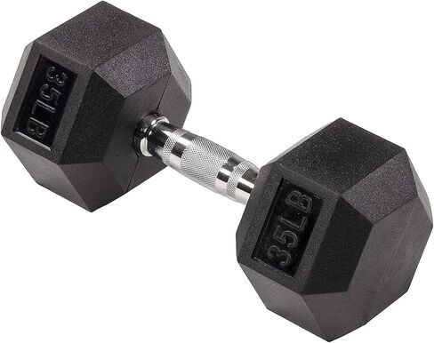 Signature Fitness Colored Rubber Encased Hex Dumbbell, Pairs or Sets, Multiple Packages in Saudi Arabia