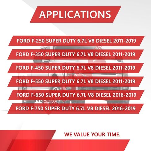 خط حاقن الوقود ومجموعة الختم 6.7L V8 Powerstroke متوافق مع Ford Super Duty F250 F350 F450 F550 2011-2019 | سلندرات 3,4,5,6 | يستبدل: BC3Z9229F BC3Z9229B BC3Z9229D CM5292 CM5192 in Kuwait