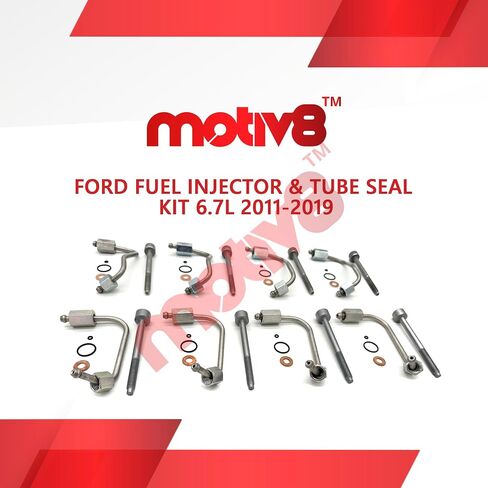 خط حاقن الوقود ومجموعة الختم 6.7L V8 Powerstroke متوافق مع Ford Super Duty F250 F350 F450 F550 2011-2019 | سلندرات 3,4,5,6 | يستبدل: BC3Z9229F BC3Z9229B BC3Z9229D CM5292 CM5192 in Saudi Arabia