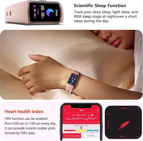 MorePro Fitness Tracker, 2023 Fitness Trackers with Blood Pressure and Heart Rate Monitor, Sleep Tracker with HRV and Blood Oxygen, Step Calorie Activity Smart Watch for Women in Kuwait
