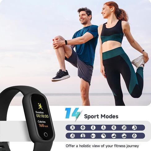 Fitness Tracker Watch with Heart Rate/Sleep Tracker/IP68 Waterproof, Activity Tracker with Pedometer Step Counter, Health Watch for Women Men with 14 Sports Compatible Android iOS in Saudi Arabia