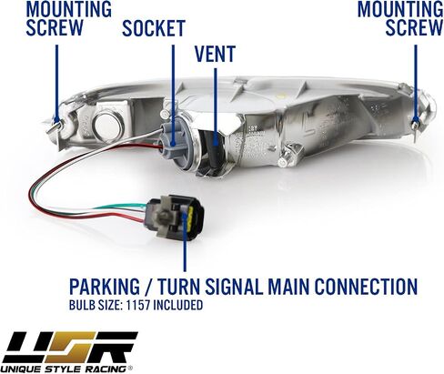 USR DEPO 90-97 MX-5 أضواء الإشارة - مجموعة مصابيح إشارة الانعطاف الأمامية ذات النمط الكريستالي JDM (يسار + يمين) متوافقة مع 1990-1997 Mazda MX5 Mk1 Miata (JDM Crystal Style All Smoked Out Lens) in Kuwait
