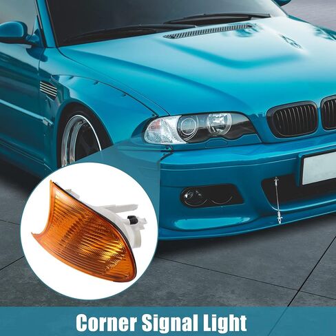 X AUTOHAUX زوج العنبر بدوره مصباح إشارة مصباح الجبهة اليسرى الجانب الأيمن الزاوية مصباح إشارة لسيارات BMW E46 3 سلسلة 2000-2001 2 باب in Kuwait