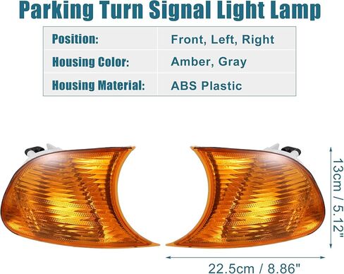 X AUTOHAUX زوج العنبر بدوره مصباح إشارة مصباح الجبهة اليسرى الجانب الأيمن الزاوية مصباح إشارة لسيارات BMW E46 3 سلسلة 2000-2001 2 باب in Kuwait