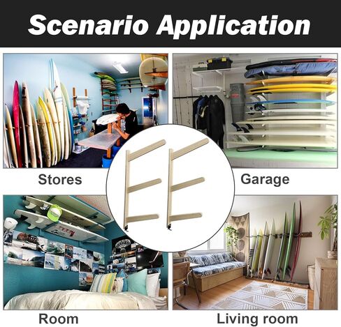 Surfboard Wall Mount, 3 Board Display Surfboard Rack, Solid Wood Mount for Surfboards, Surf Board Racks for Wall, Indoor Surfboard Racks for Wakeboard, Snowboards in Kuwait