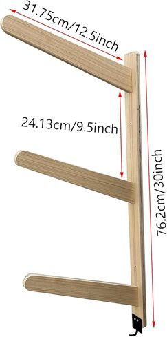 Surfboard Wall Mount, 3 Board Display Surfboard Rack, Solid Wood Mount for Surfboards, Surf Board Racks for Wall, Indoor Surfboard Racks for Wakeboard, Snowboards in Kuwait