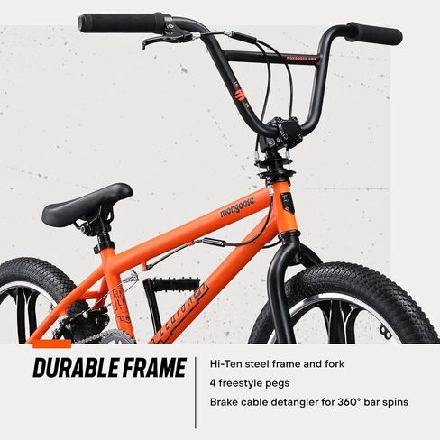 Mongoose Legion Kids Freestyle Sidewalk BMX Bike, Beginner Riders, Boys and Girls, 16-20-inch Wheels, Hi-Ten Steel Frame, Micro Drive BMX Gearing in Kuwait