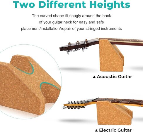 مسند رقبة جيتار الفلين، وسادة دعم مهد رقبة الجيتار، ملحقات الجيتار للإصلاح والصيانة والتنظيف، أداة لوثير للآلات الوترية، فلين طبيعي 100%. in Kuwait