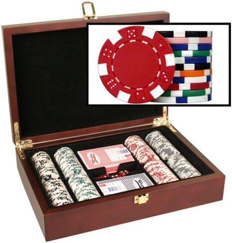 DA VINCI Mahogany Wood Poker Chip Set with 200 11.5 Gram Chips in Saudi Arabia