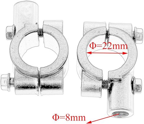 Motorcycle Group 1" 25mm Motorcycle HandleBar 10mm Mirror Thread Mount Holder Clamp Adaptor Chrome in Saudi Arabia