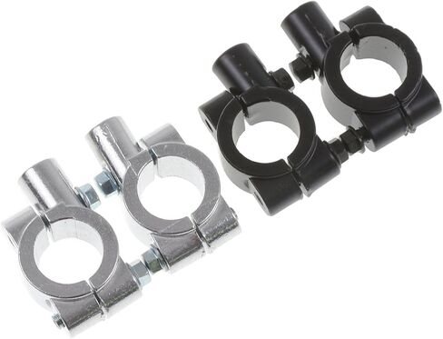 Motorcycle Group 1" 25mm Motorcycle HandleBar 10mm Mirror Thread Mount Holder Clamp Adaptor Chrome in Saudi Arabia