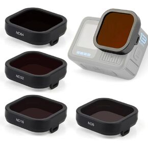ND Filter Lens Lens for GoPro Hero 13 Black Accessories ، 4 Pack Go Pro Filter Kit ND8 ، ND16 ، ND32 ، ND64 ، الكثافة المحايدة متعددة الكثافة GO PRO 13 Filters Pack Class HD